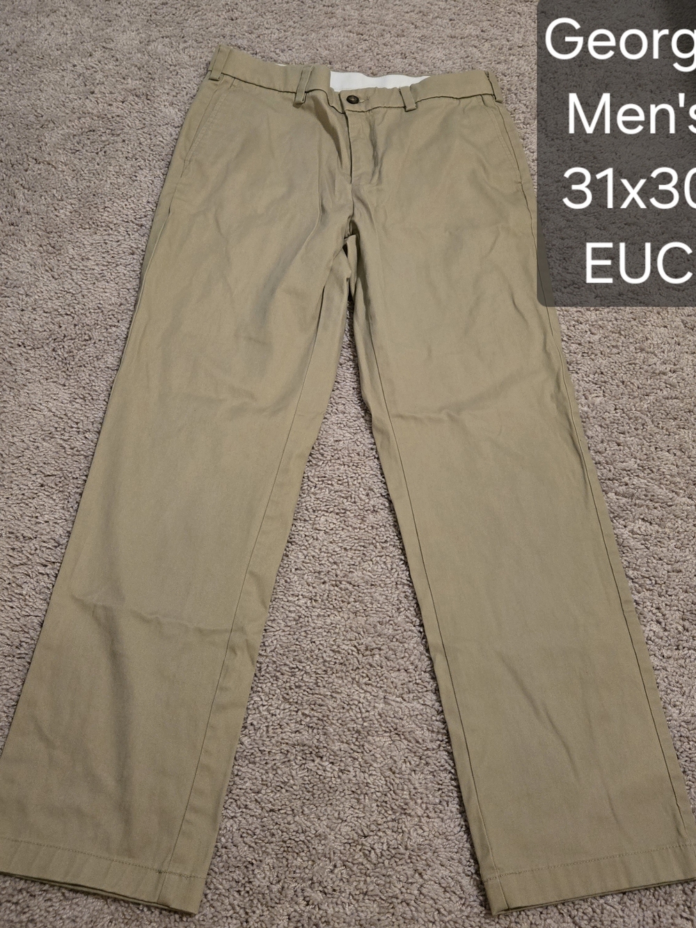George Men's Straight-Leg Chinos in Khaki
